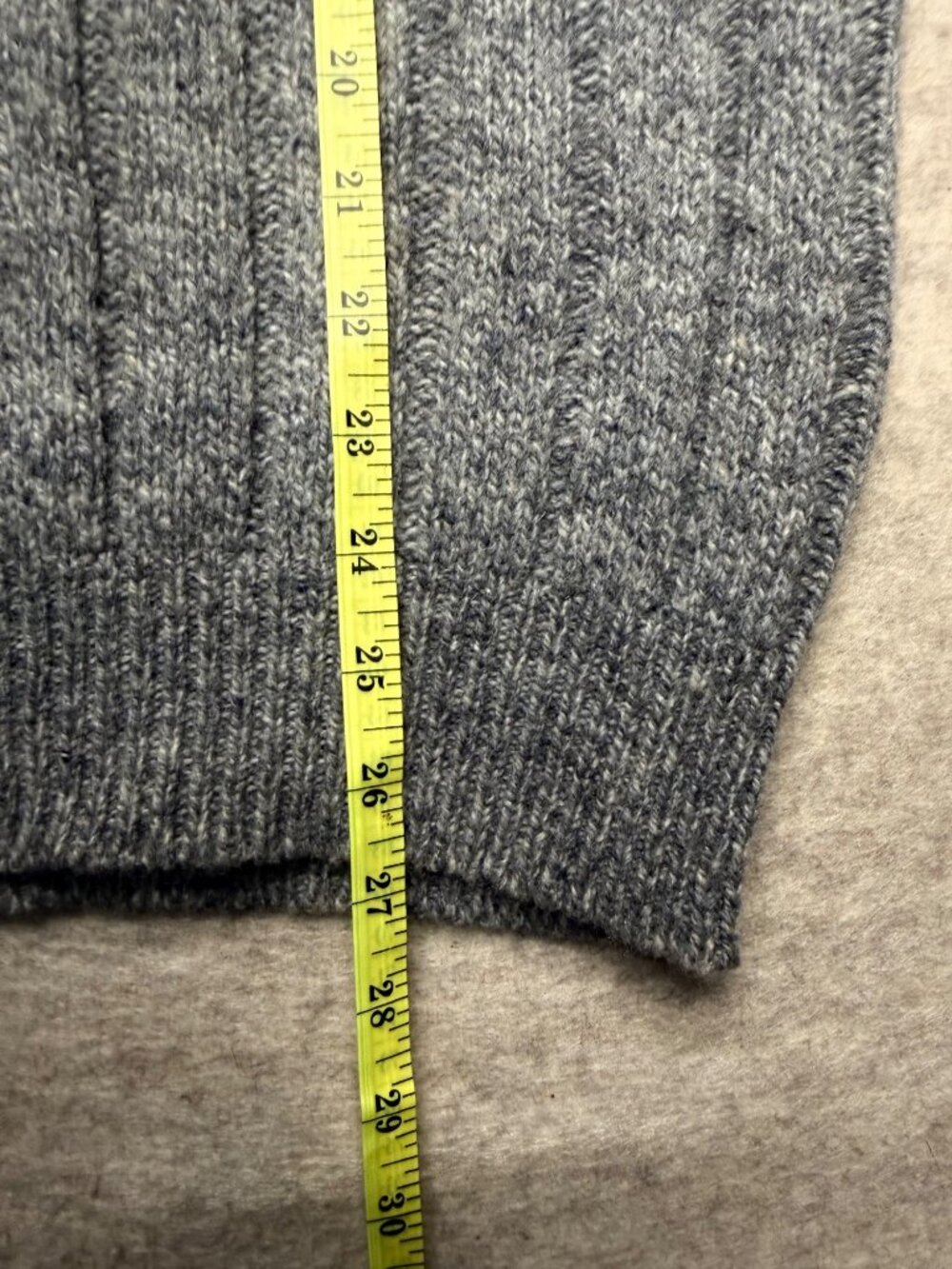 Vintage 90's Lands' End Shawl Collar Grey Wool Blend Men's Sweater Size Large - Picture 7 of 7